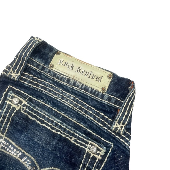 Rock Revial 28 Liz Easy Boot Cut Jeans Pockets Denim Mid Rise Curvy Fit - Picture 3 of 10